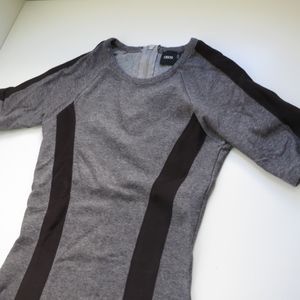 Grey and black form fitting short sleeve dress